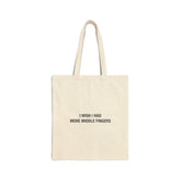 I Wish I Had More Middle Fingers Cotton Canvas Tote Bag - Natural / 15’’ x 16’’ - Bags