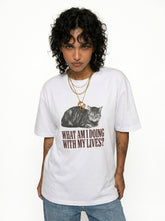 What Am I Doing With My Lives Existential Cat Meme T-Shirt