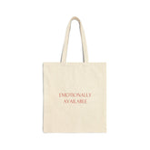 Emotionally Available Cotton Canvas Tote Bag - Natural / 15’’ x 16’’ - Bags