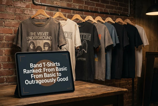 Professional header image for list-based article: Band T-Shirts Ranked: From Basic to Outrageously Good