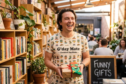 Professional header image for list-based article: Funny Gifts That Actually Land: A No-Filler Guide for Aus...