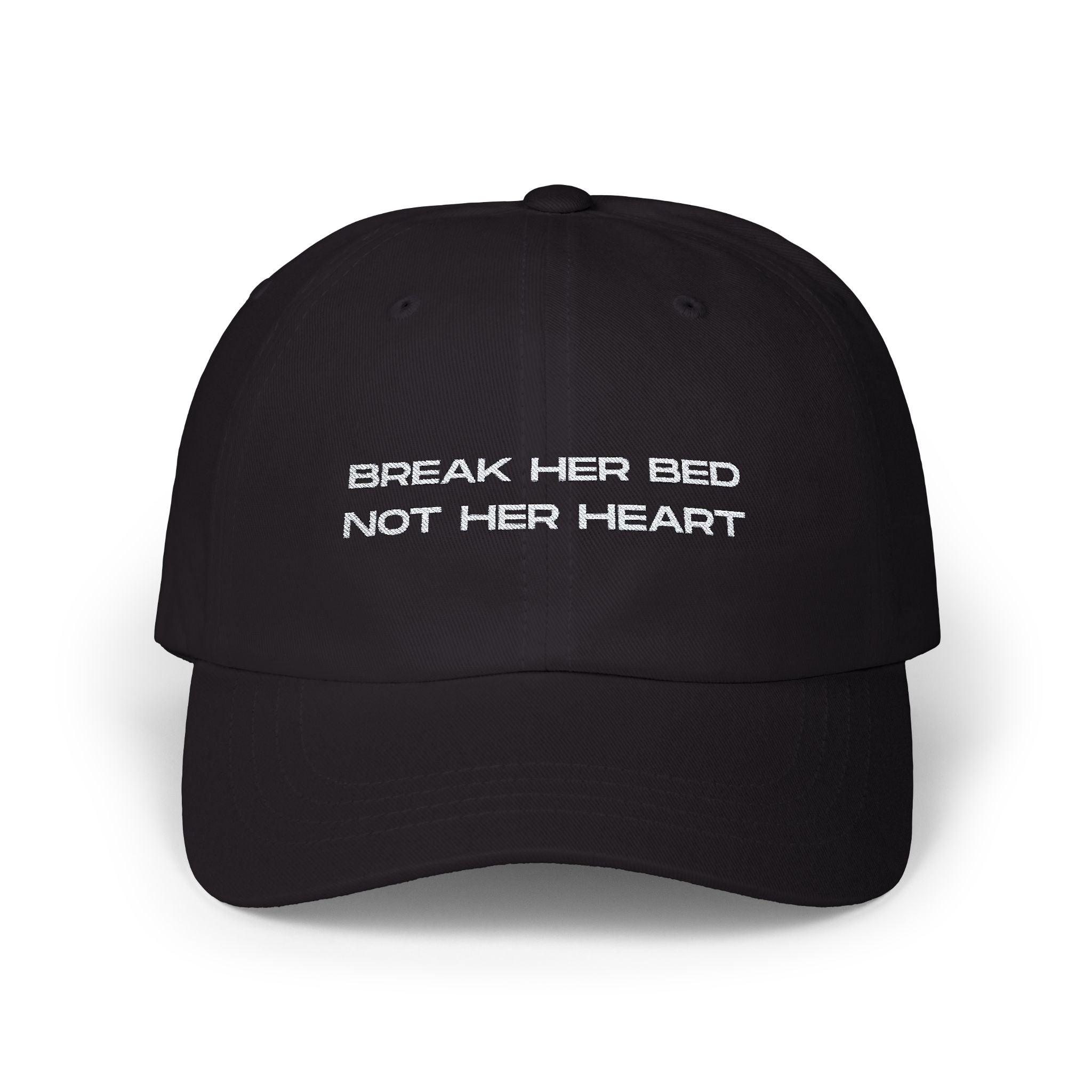 Break Her Bed Not Her Heart Cap - Black / One size - Hats