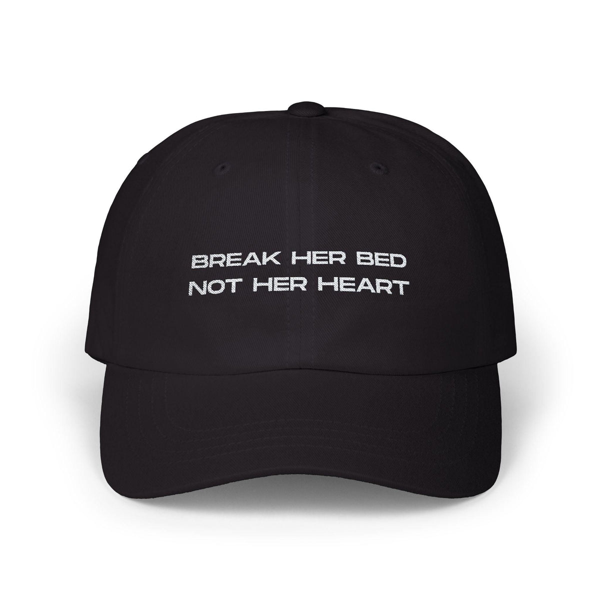 Break Her Bed Not Her Heart Cap - Black / One size - Hats