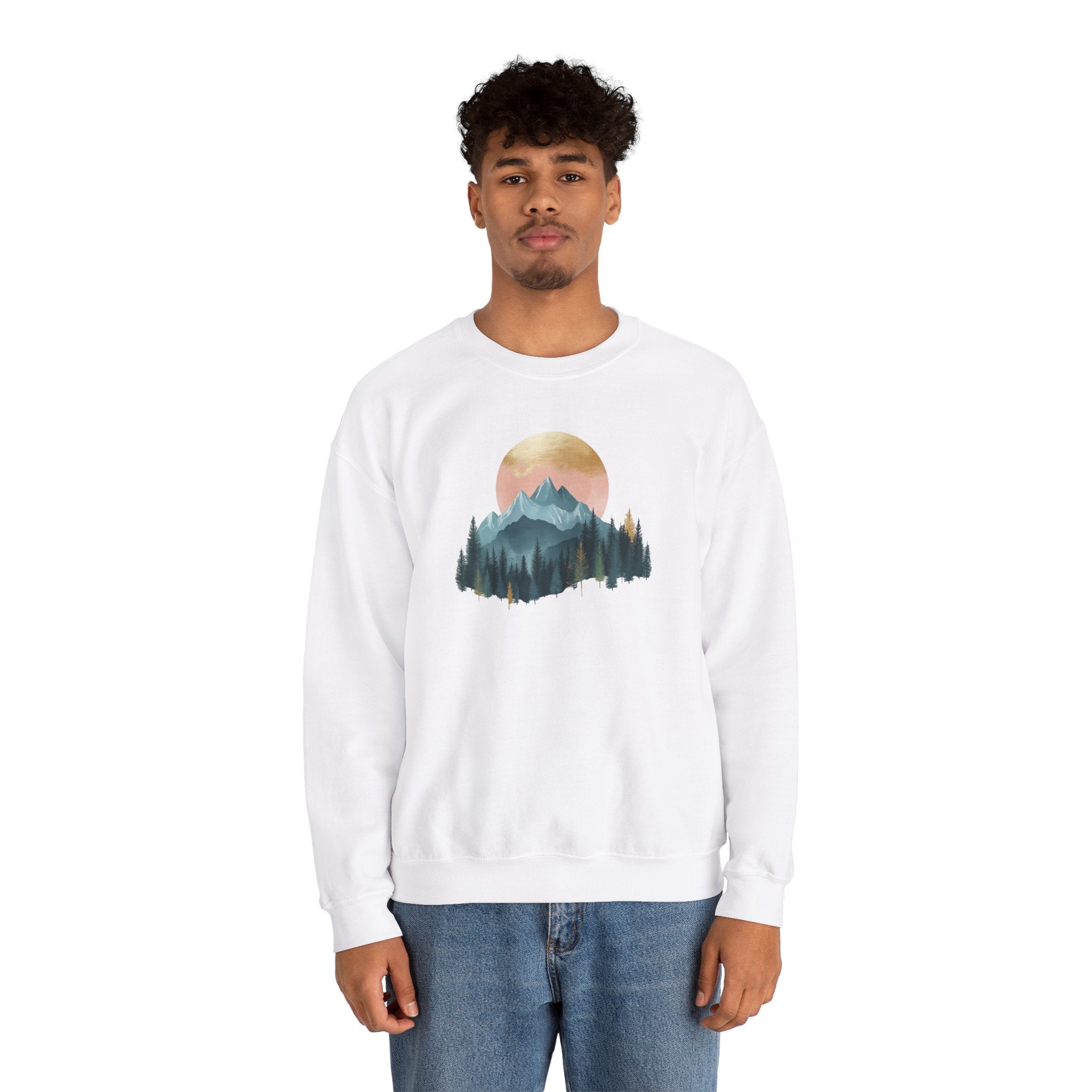 Forest Sunset Unisex Crewneck Sweatshirt - Dumb But Trendy