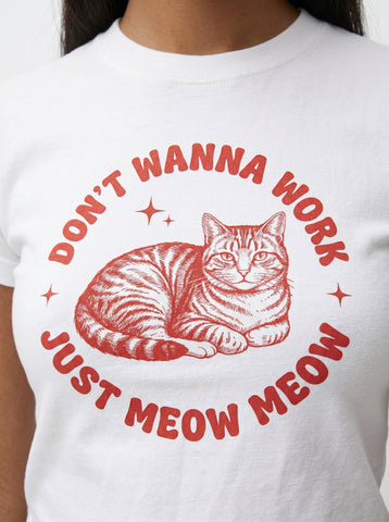 Don't Wanna Work Lazy Cat Tee