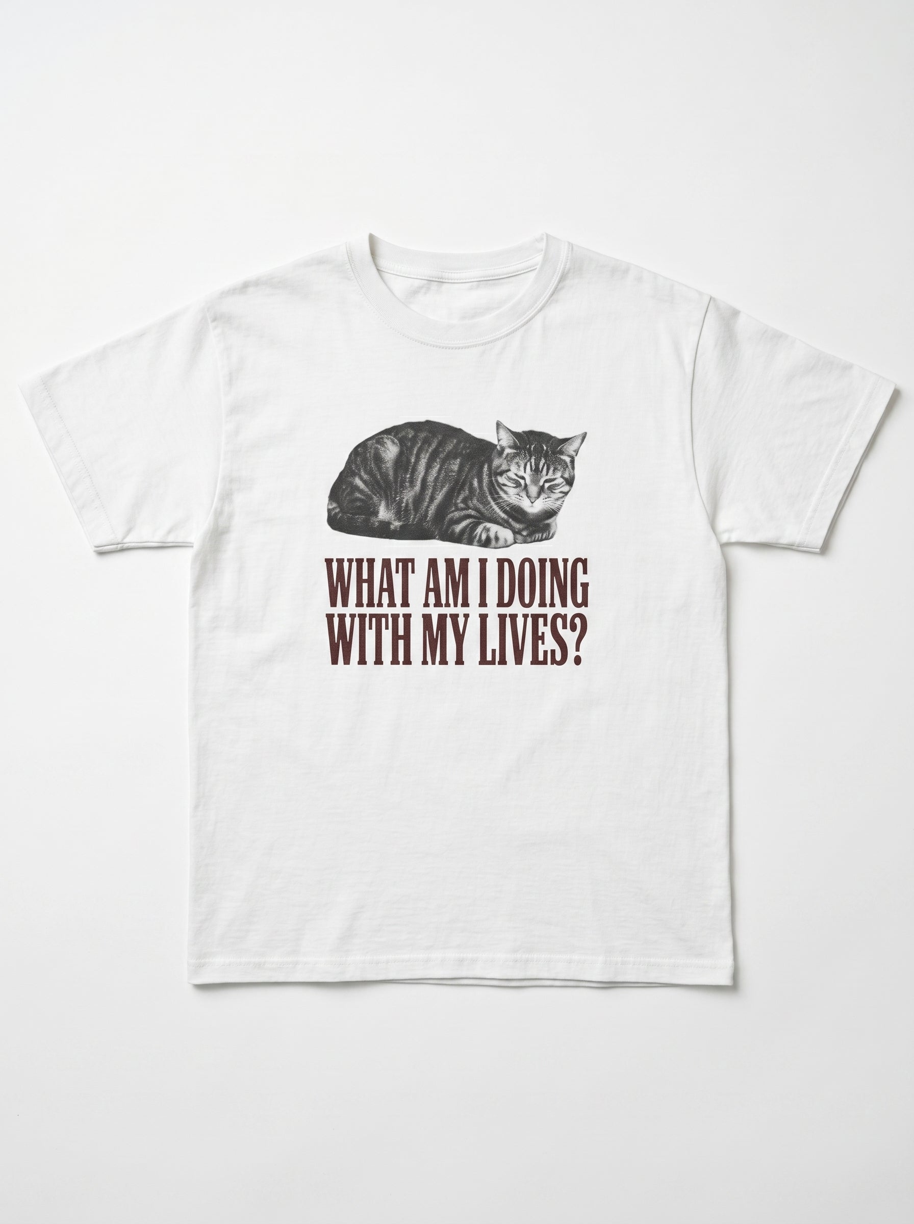 What Am I Doing With My Lives Existential Cat Meme T-Shirt