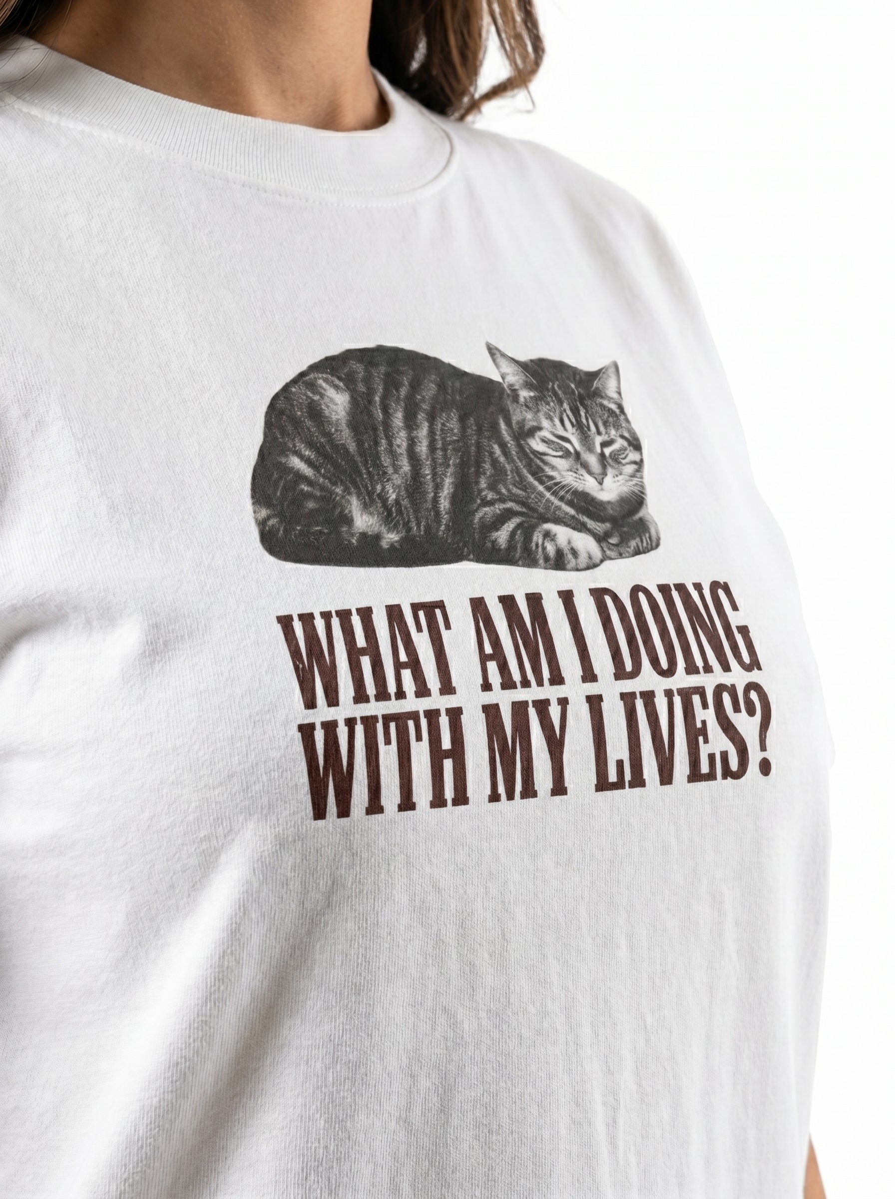 What Am I Doing With My Lives Existential Cat Meme T-Shirt