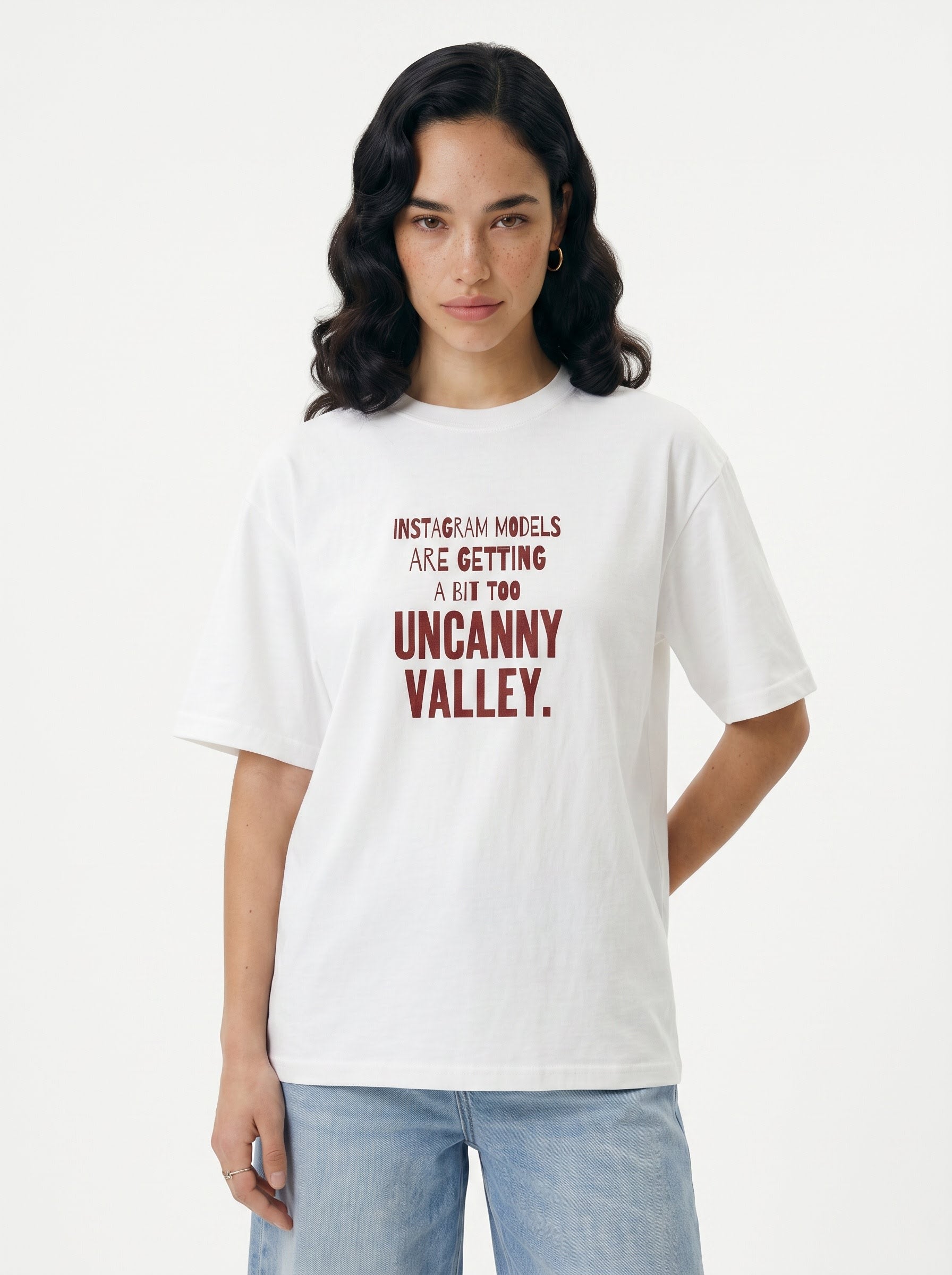 Uncanny Valley Instagram Models Satire T-shirt