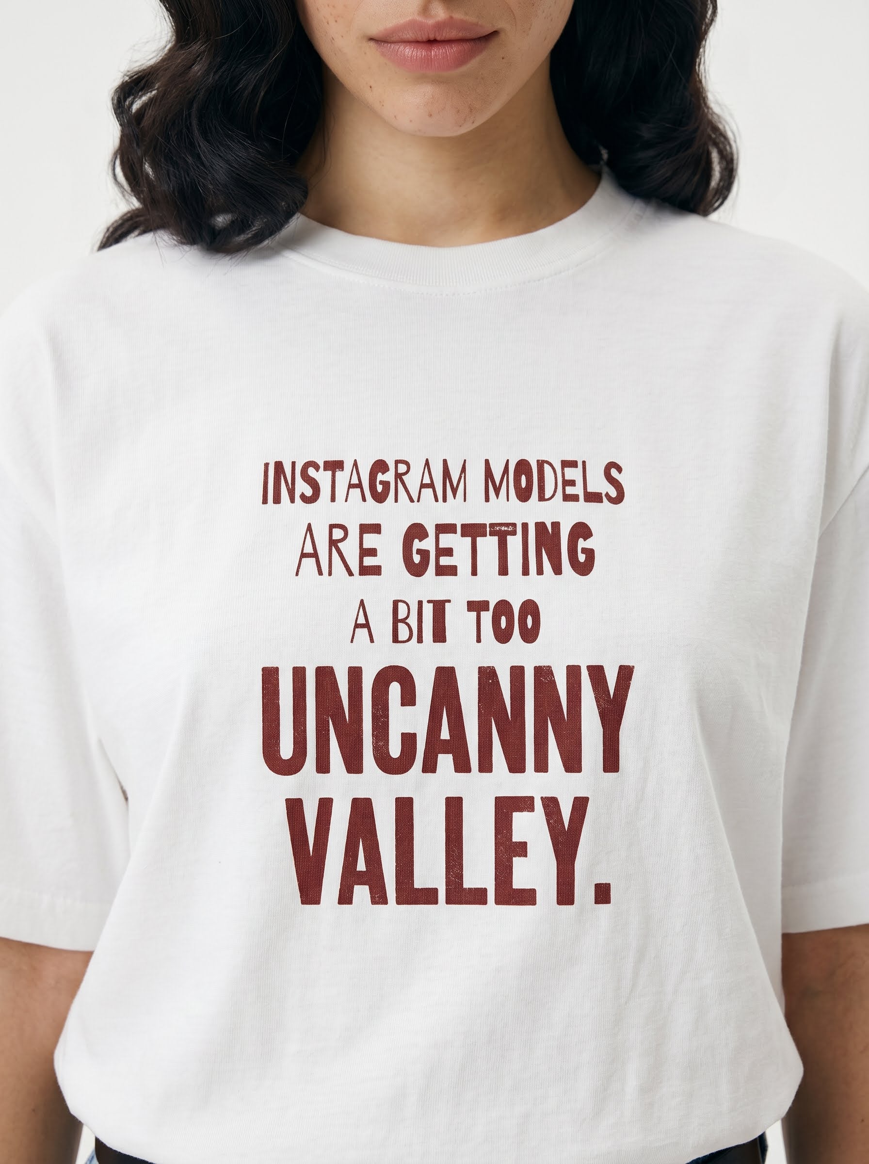 Uncanny Valley Instagram Models Satire T-shirt