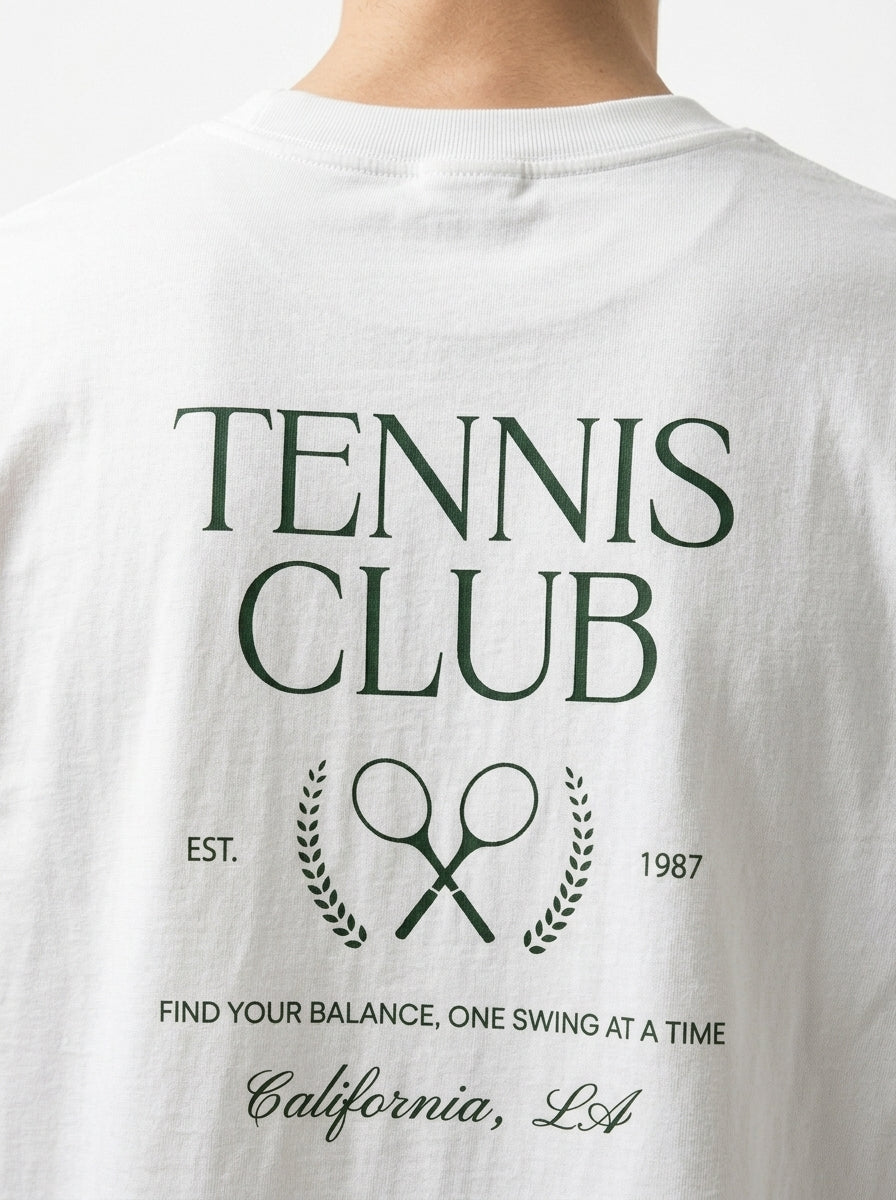 Tennis Club Vintage Back-Print Tee