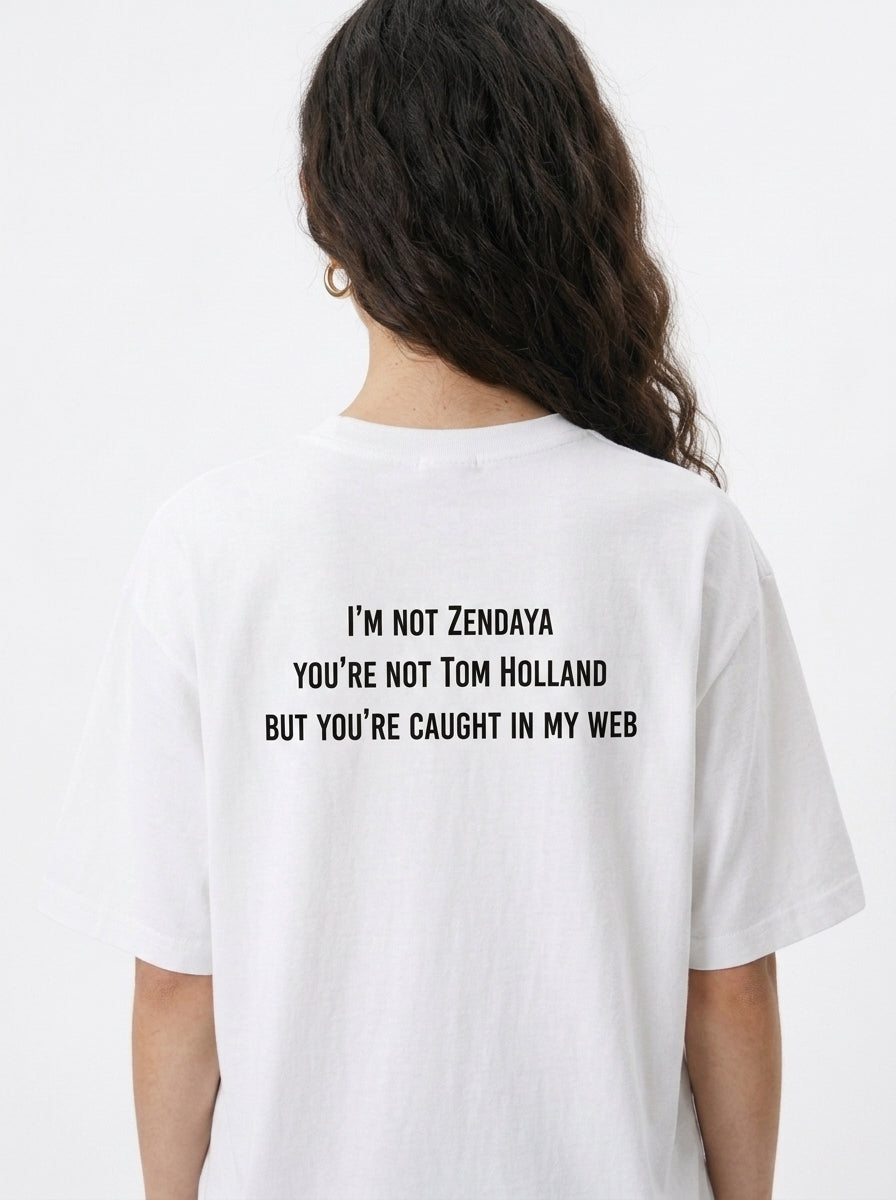 Spiderman Couple Funny "Caught In My Web" Tee