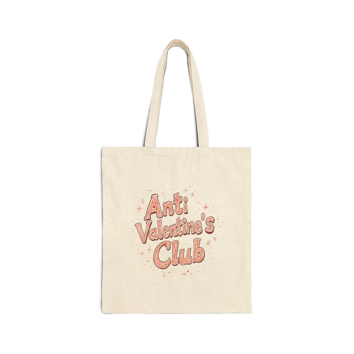 Anti Valentine’s Club Cotton Canvas Tote Bag - Natural / 15’’ x 16’’ - Bags