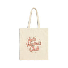 Anti Valentine’s Club Cotton Canvas Tote Bag - Natural / 15’’ x 16’’ - Bags