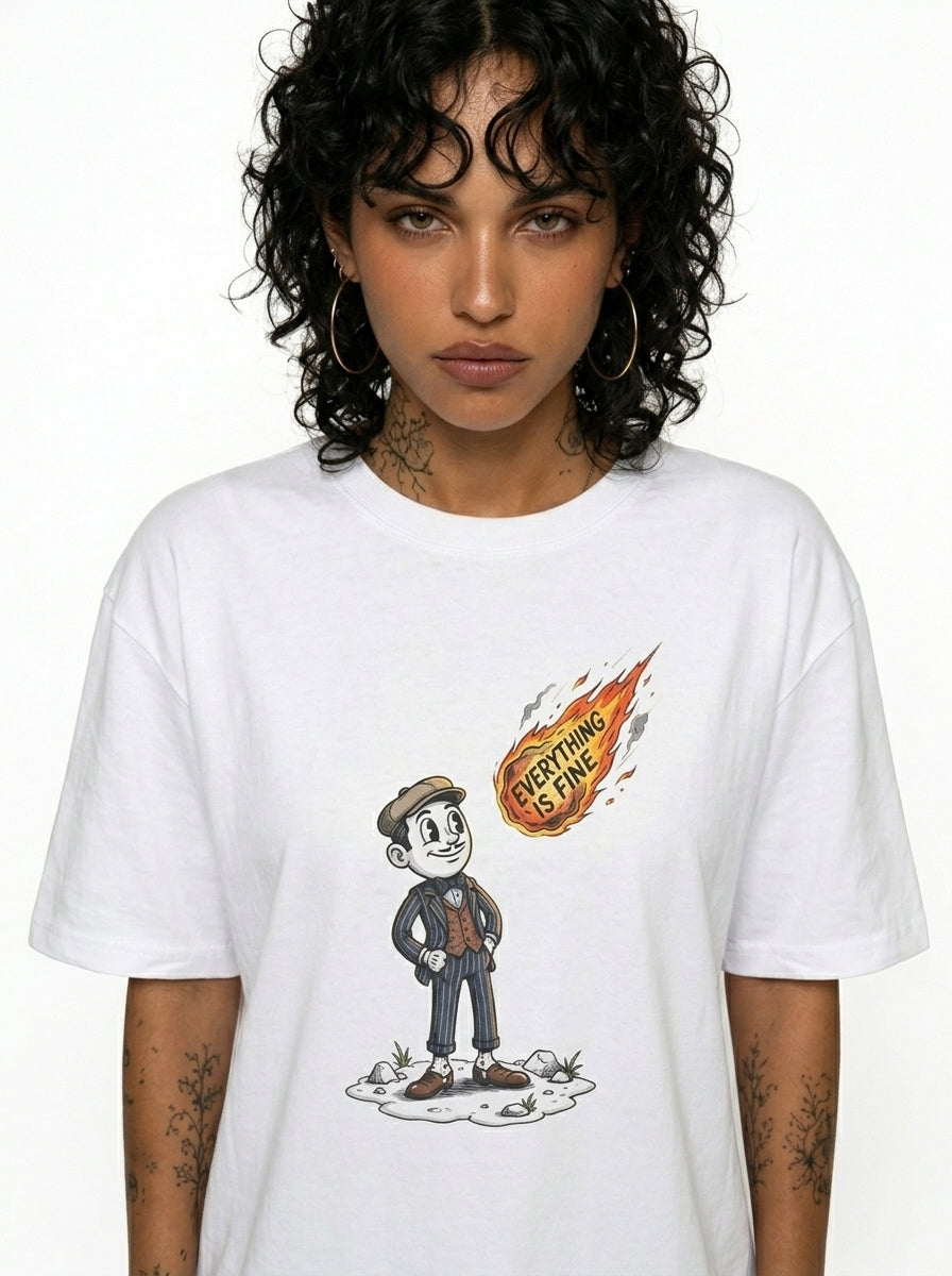 Everything is Fine Shirt Vintage Cartoon Graphic Tee