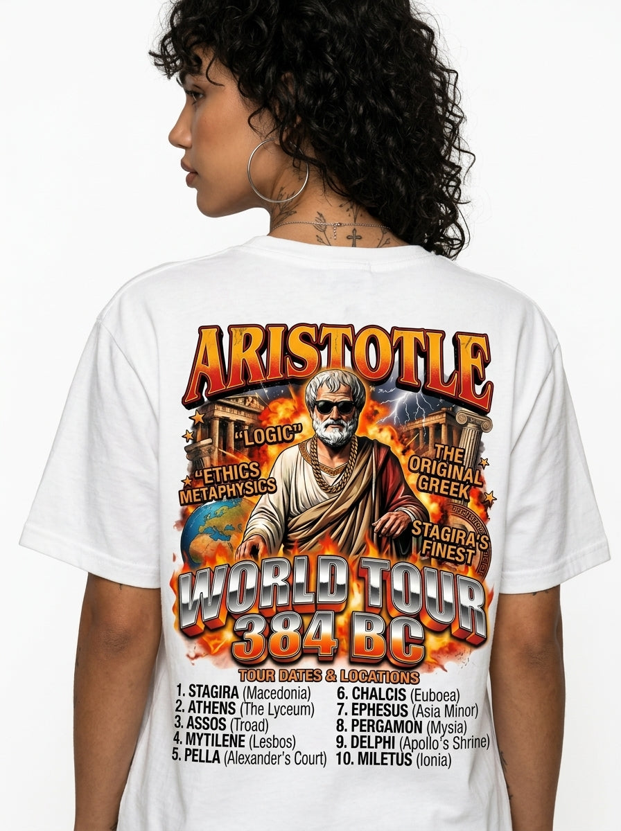 Aristotle World Tour Bootleg Rap Tee Philosophy Graphic Shirt