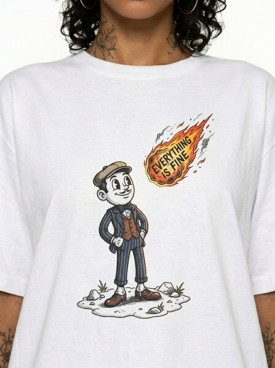 Everything is Fine Shirt Vintage Cartoon Graphic Tee