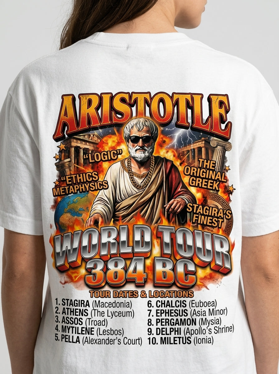 Aristotle World Tour Bootleg Rap Tee Philosophy Graphic Shirt