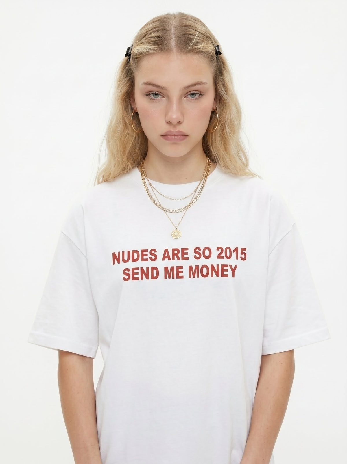 Koszulka „Wyślij mi pieniądze” z napisem „Nudes Are So 2015”