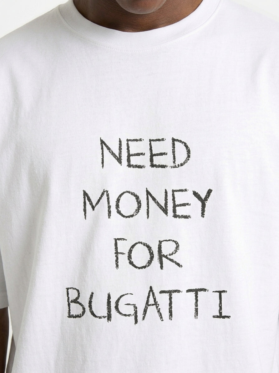 Koszulka „Potrzebuję pieniędzy na Bugatti”